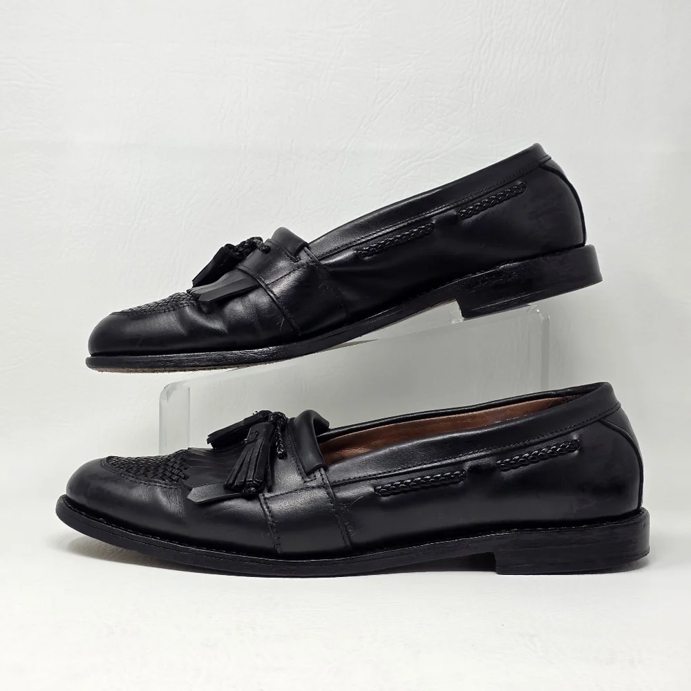 Allen Edmonds CODY Black Leather Woven Kiltie Tassel Loafer Dress Shoes Sz 10.5